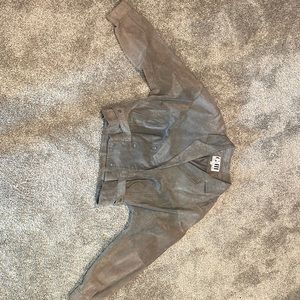Vintage crop leather jacket